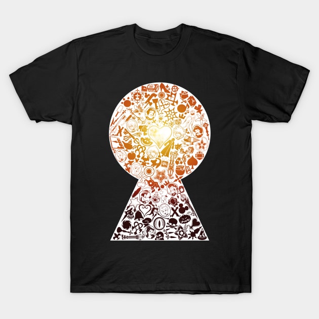 Kingdom Keyhole (orange-red) T-Shirt by Sevie